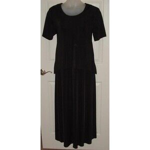 Black Sz 16 Stretchy Sleeveless Form Fitting Dress & Shark Bite Shirt 2 Pc Set